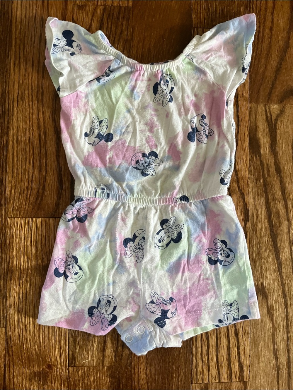 jumping beans Pastel Tie-Dye Minnie Mouse Romper - White, Pink, Blue, Green